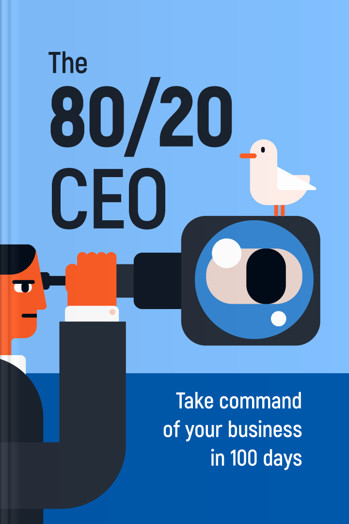 The 80/20 CEO audiobook cover - When a business starts to descend, the instinct is to slash and scramble—but real recovery comes from calm investigation, bold simplification, and a focused 100-day plan that turns anxiety into coordinated action and steady, profitable momentum.